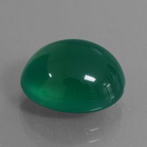 Agata Verde scuro medio naturale da 7.86 ct, Taglio ovale, Traslucido