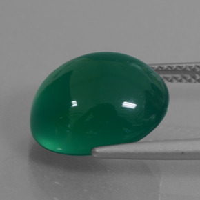 Agata Verde scuro medio naturale da 7.86 ct, Taglio ovale, Traslucido