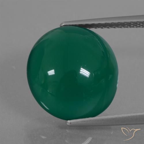 7.06ct Naturale Verde scuro medio Agata, Ovale, Traslucido
