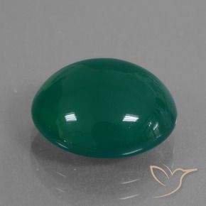 Agata Verde scuro medio naturale da 7.06 ct, Ovale, Traslucido