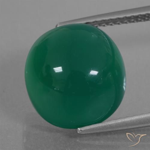 Agata Verde foresta naturale da 7.45 ct, Ovale, Traslucido