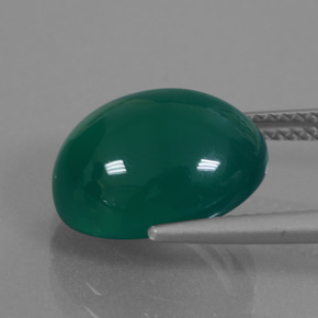 Agata naturale verde da 7,10 ct, taglio ovale, traslucido