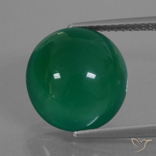 7.02ct Naturale Verde medio Agata, Ovale, Traslucido