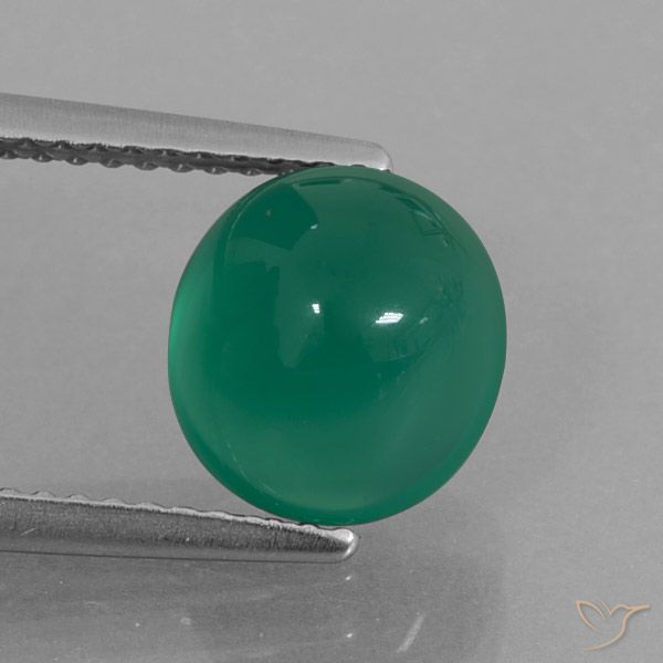 3.05ct Naturale Verde medio Agata, Ovale, Traslucido
