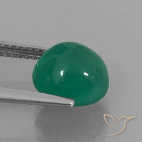 Agata Verde medio naturale da 3.05 ct, Ovale, Traslucido