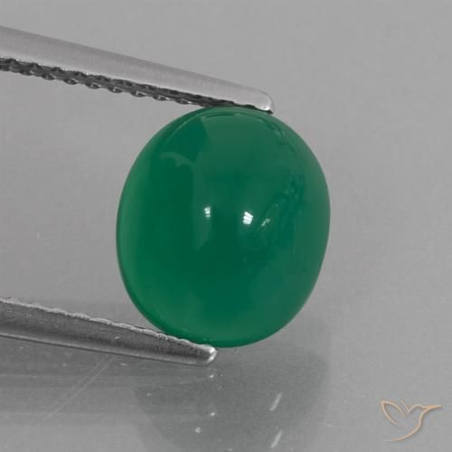 2.83ct Naturale Verde caldo Agata, Ovale, Traslucido