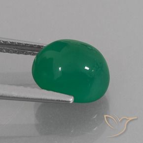 Agata Verde caldo naturale da 2.83 ct, Ovale, Traslucido