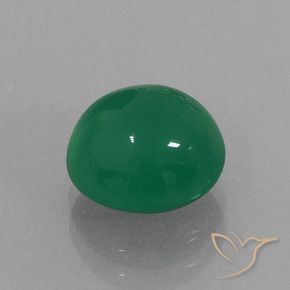 Agata Verde medio naturale da 3.09 ct, Ovale, Traslucido