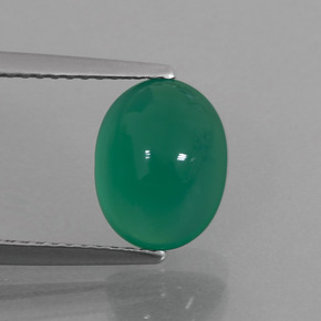 Agata naturale verde da 2,87 ct, taglio ovale, traslucido