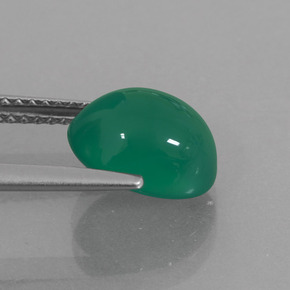 Agata naturale verde da 2,87 ct, taglio ovale, traslucido