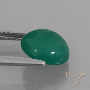 Agata Verde medio naturale da 2.44 ct, Ovale, Traslucido