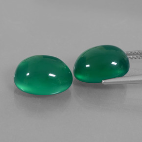 Agata naturale verde da 12,08 ct, taglio ovale, traslucido