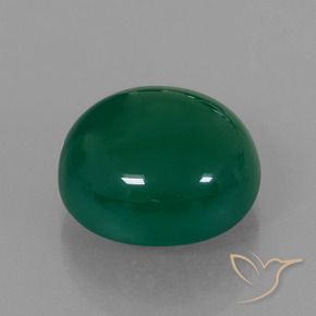 Agata Verde foresta naturale da 8.23 ct, Ovale, Traslucido