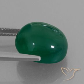 Agata Verde foresta naturale da 8.23 ct, Ovale, Traslucido