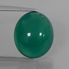 Agata Verde medio naturale da 7.57 ct, Taglio ovale, Traslucido