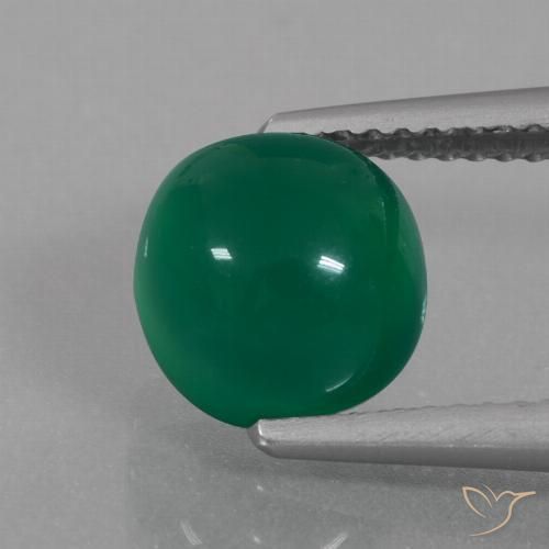 3.01ct Naturale Verde medio Agata, Ovale, Traslucido