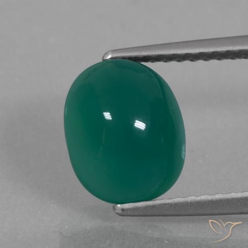 3.02ct Naturale Verde medio Agata, Ovale, Traslucido