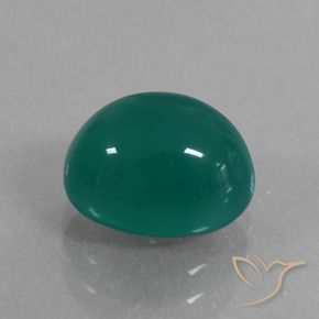 Agata Verde medio naturale da 3.02 ct, Ovale, Traslucido