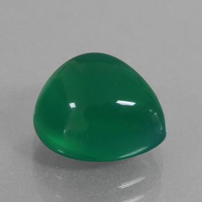 Agata Verde giallastro naturale da 4.08 ct, Forma a pera, Traslucido