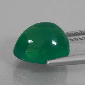 Agata Verde giallastro naturale da 4.08 ct, Forma a pera, Traslucido