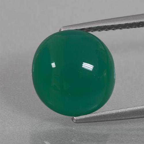 Agata Verde medio naturale da 3.99 ct, Taglio ovale, Traslucido