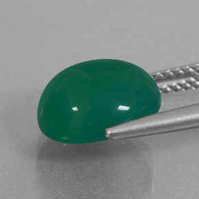 Agata Verde medio naturale da 3.99 ct, Taglio ovale, Traslucido