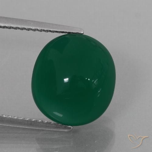 6.74ct Naturale Verde Agata, Ovale, Traslucido