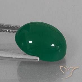 Agata Verde giallastro naturale da 7.44 ct, Ovale, Traslucido