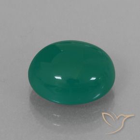 Agata Verde medio naturale da 6.30 ct, Ovale, Traslucido