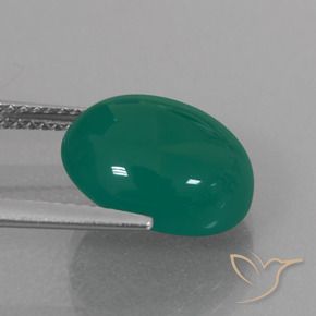 Agata Verde medio naturale da 6.30 ct, Ovale, Traslucido