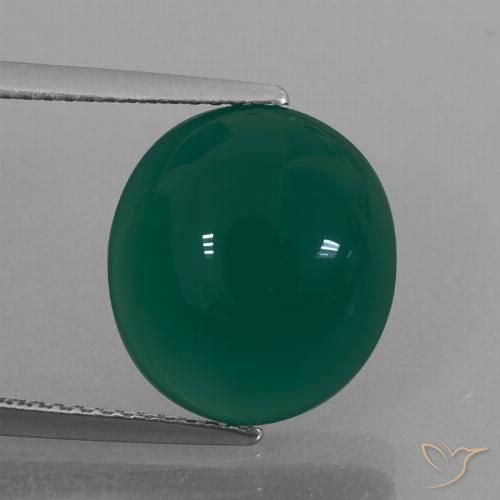 7.17ct Naturale Verde scuro medio Agata, Ovale, Traslucido