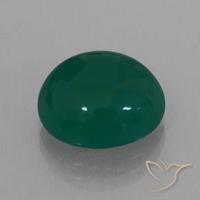 Agata Verde scuro medio naturale da 7.17 ct, Ovale, Traslucido