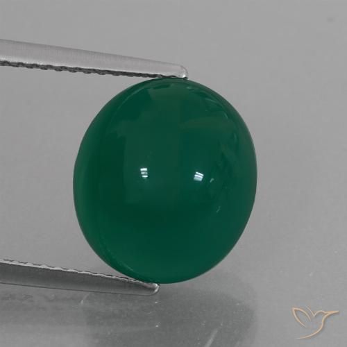6.73ct Naturale Verde scuro medio Agata, Ovale, Traslucido