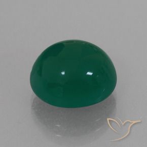 Agata Verde scuro medio naturale da 6.73 ct, Ovale, Traslucido