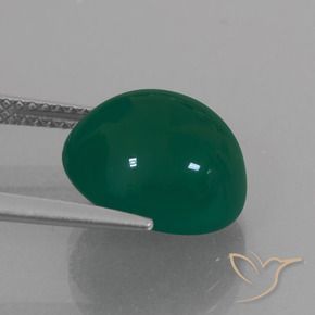 Agata Verde scuro medio naturale da 6.73 ct, Ovale, Traslucido