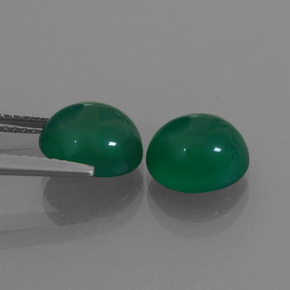Gemme di Agata Verde medio naturale da 4.92 ct, Taglio ovale, Traslucido