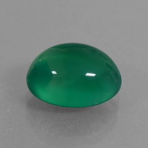 Agata naturale verde da 3,62 ct, taglio ovale, traslucido