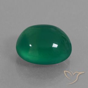 Agata naturale verde da 4,01 ct, taglio ovale, traslucido