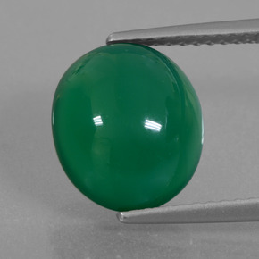 Agata naturale verde da 4,31 ct, taglio ovale, traslucido