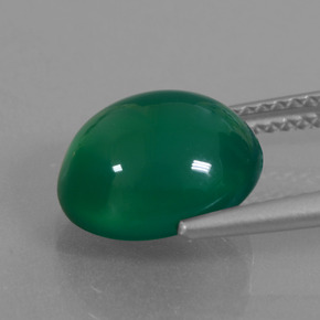 Agata naturale verde da 4,31 ct, taglio ovale, traslucido