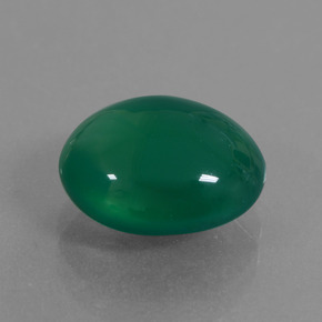 Agata naturale verde da 3,82 ct, taglio ovale, traslucido