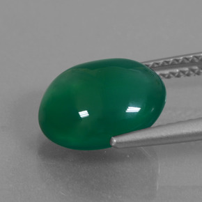 Agata naturale verde da 3,82 ct, taglio ovale, traslucido