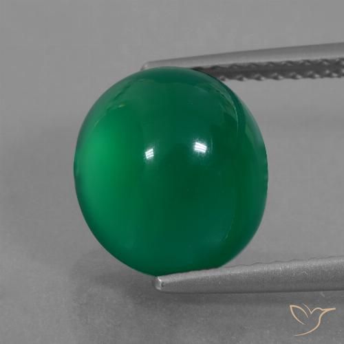 4.54ct Naturale Verde medio Agata, Ovale, Traslucido