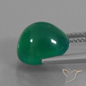 Agata Verde medio naturale da 4.54 ct, Ovale, Traslucido