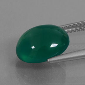 Agata verde foresta naturale da 3,89 ct, taglio ovale, traslucido