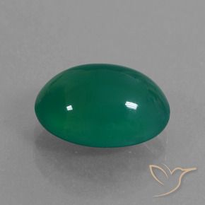 Agata Verde medio naturale da 3.40 ct, Ovale, Traslucido