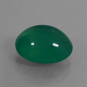 Agata naturale verde da 3,76 ct, taglio ovale, traslucido