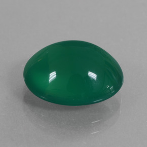 Agata naturale verde da 5,79 ct, taglio ovale, traslucido