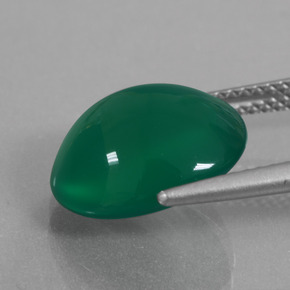 Agata naturale verde da 5,79 ct, taglio ovale, traslucido