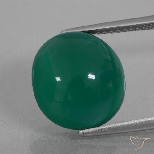 6.90ct Naturale Verde medio Agata, Ovale, Traslucido
